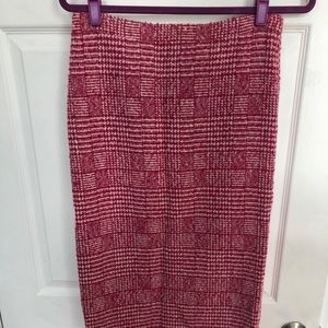 Pink Tweed Pencil Skirt